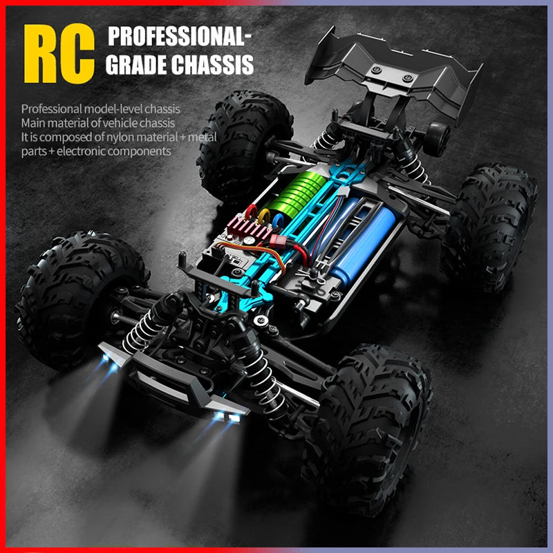 1:16 RC Off-Road Car – High-Speed 4WD Monster Truck with LED Lights