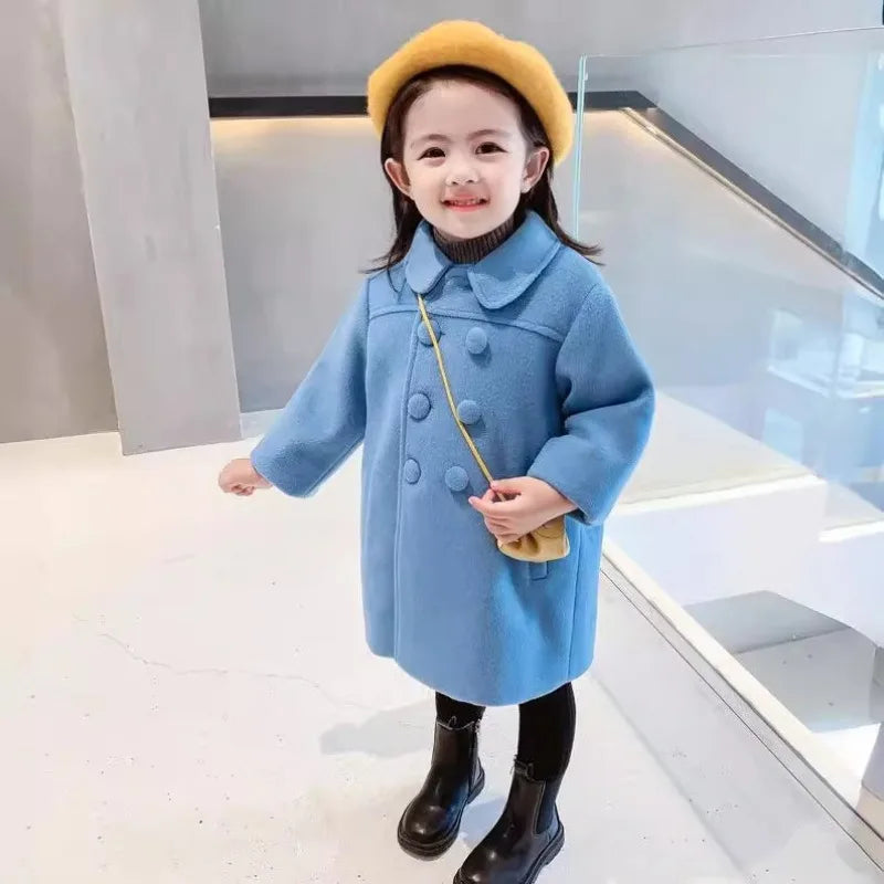 Warm Baby Girl Coat – Double-Breasted Winter Fashion