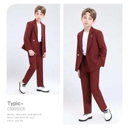 Classic Boys’ Suit – Wedding & Party Blazer Set for Kids 4–12Y