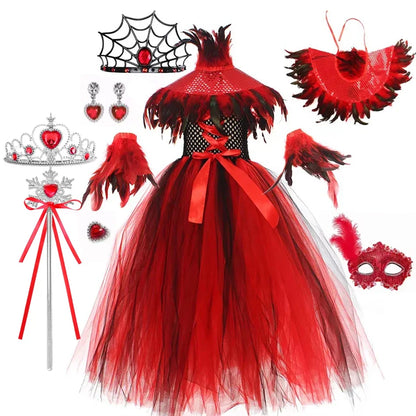 Halloween Gothic Mesh Dress – Kids Vampire Cosplay
