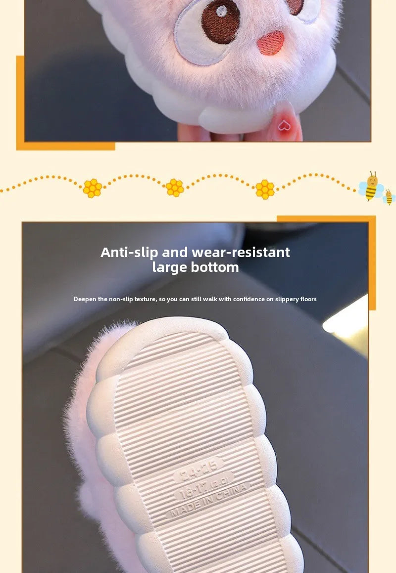 Warm Fluffy Rabbit Slippers for Boys & Girls
