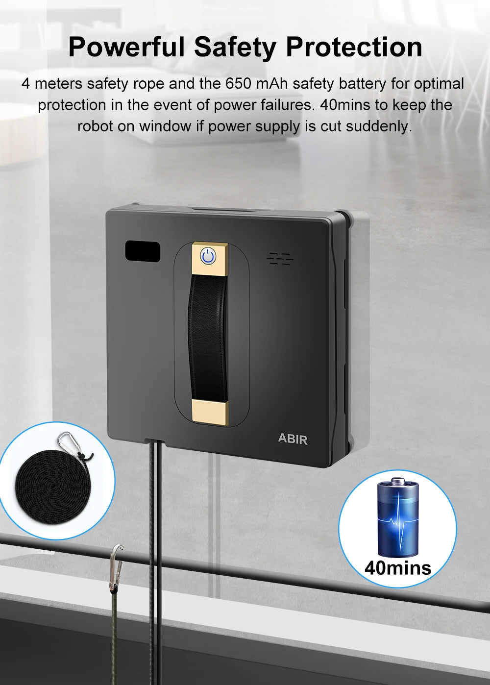 ABIR WD8 Robot Window Cleaner: Effortless Shine with Smart Tech