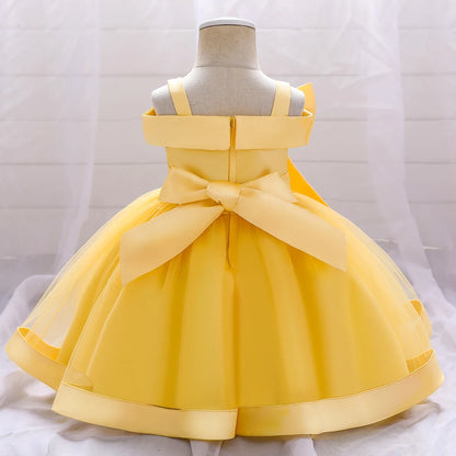 Elegant Infant Dress – Bow Lace Princess Party Wear