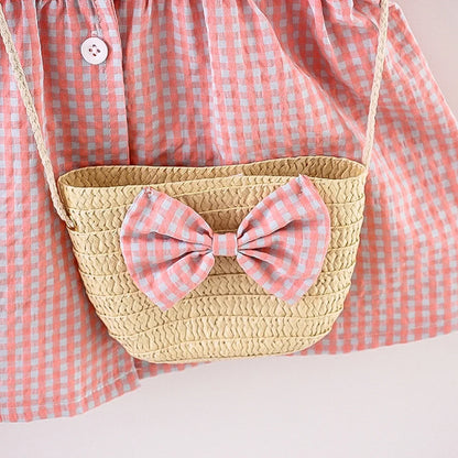 Infant Girls’ Plaid Tank Top Skirt + Crossbody Bag