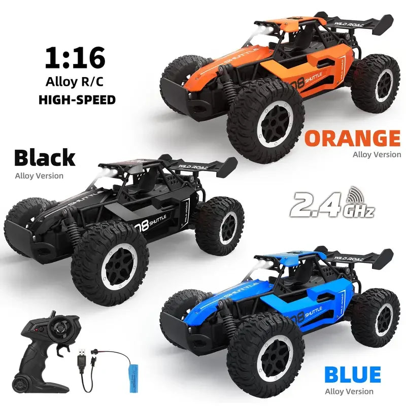 1:16 2WD High-Speed RC Off-Road Car – LED Light Climbing Truck for Kids!