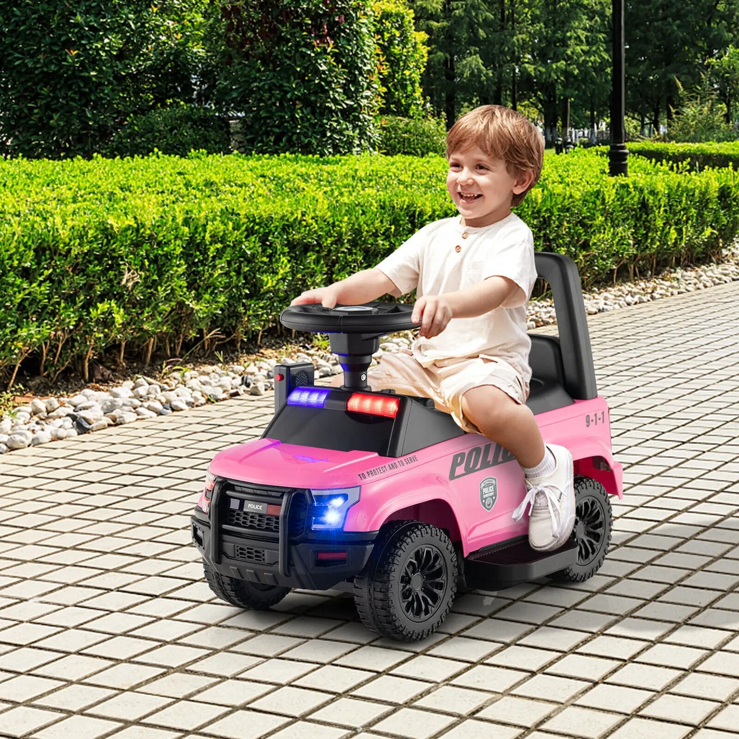 6V Electric Ride-On Police Car with Megaphone – Fun for Toddlers!