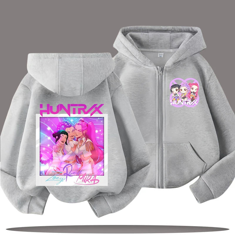 Kpop Demon Hunters Cartoon Jacket – Stylish Hoodie for Children