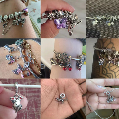 925 Silver Charms Collection – Evil Eye, Star, Elk, Dinosaur & More for DIY Jewelry