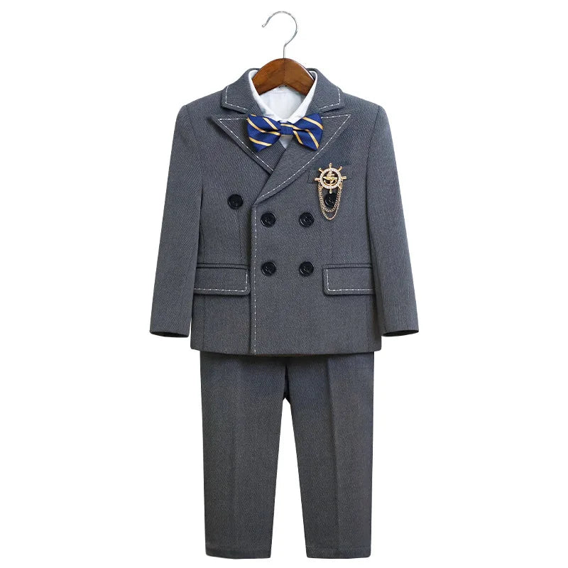 Boys’ Complete 5-Piece Dress Set – Wedding, Piano & Host Costume