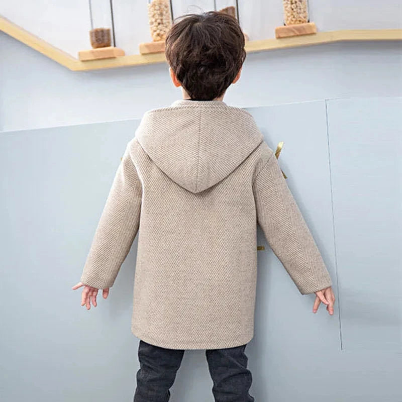 Boys’ Casual Woolen Jacket – Warm & Stylish Korean