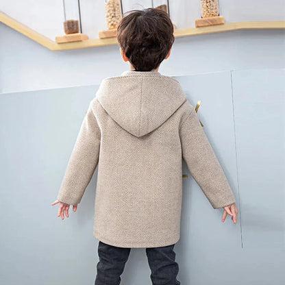Boys’ Casual Woolen Jacket – Warm & Stylish Korean