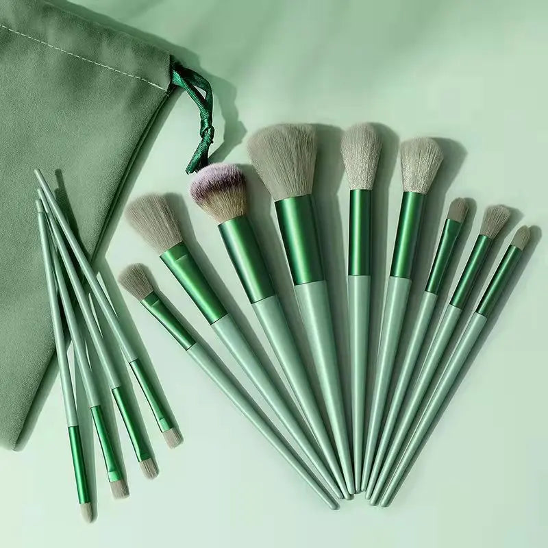 Makeup Brush Set with 4 Sponge Puffs – Complete Korean Beauty Kit