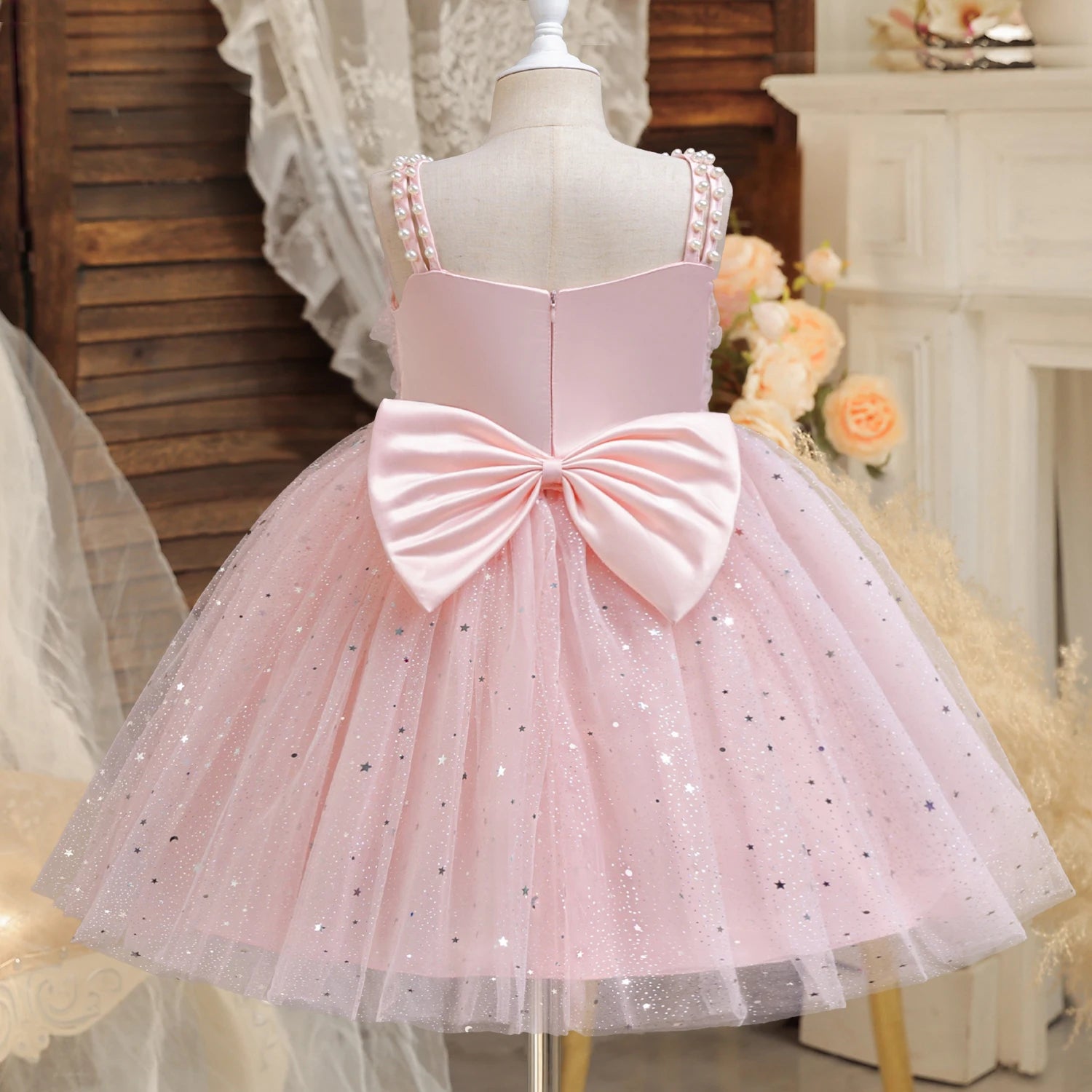 Girls Party Dress – Elegant Blue Sequin Gown