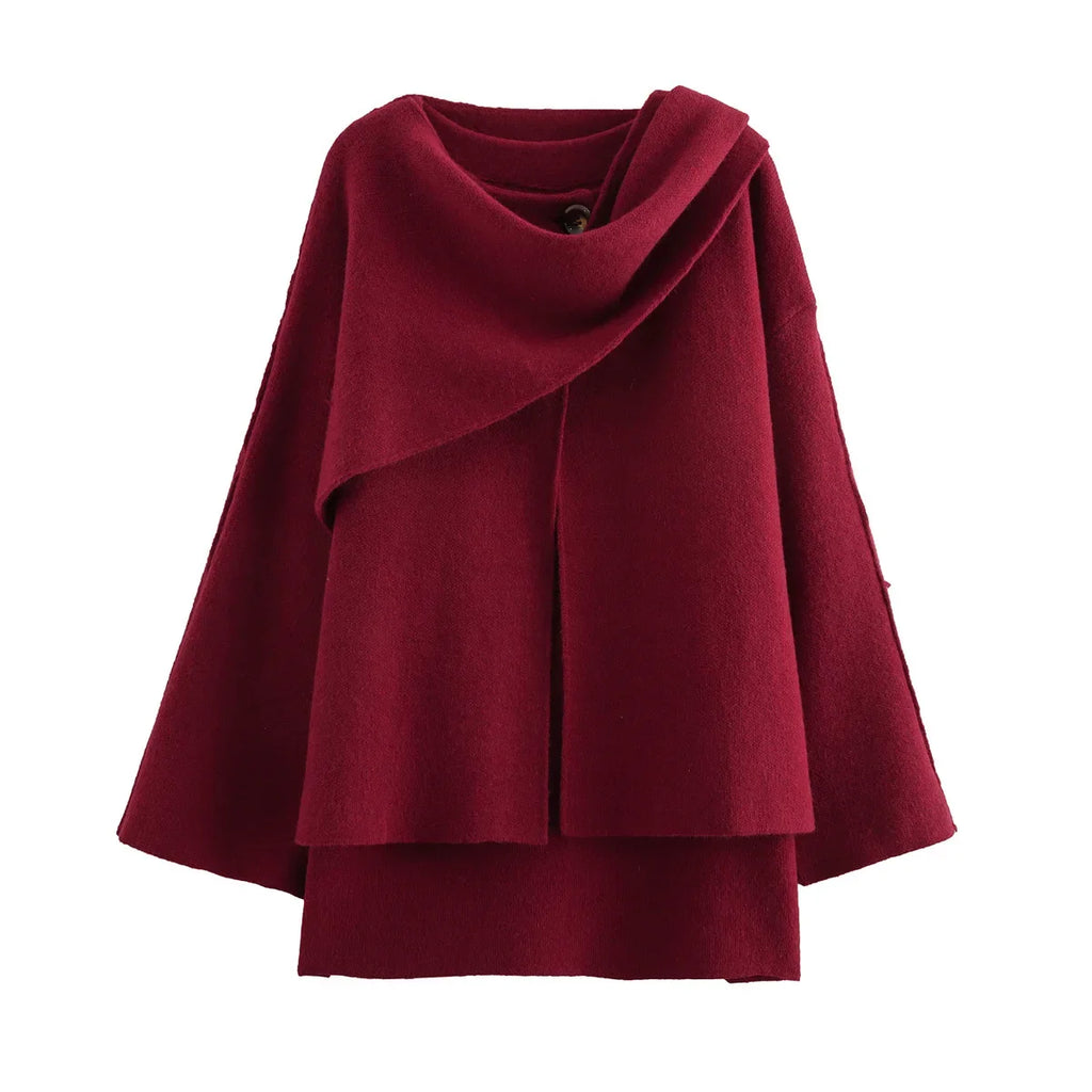 Autumn Chic: Knit Scarf Jacket for Women