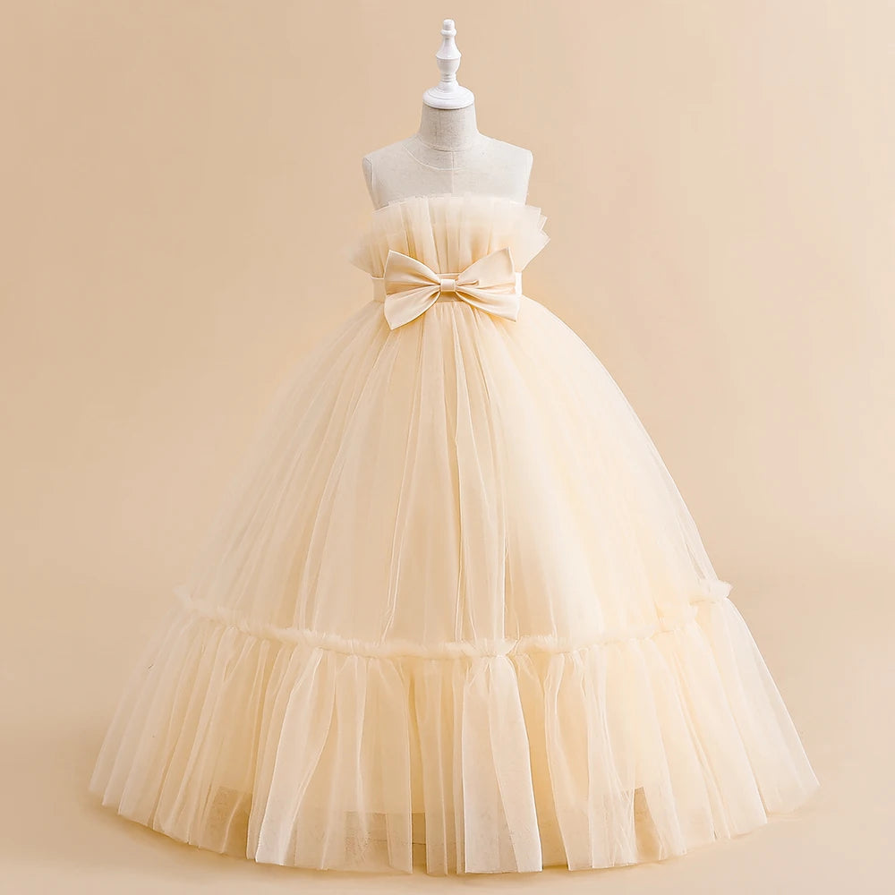 Girls Party Dress – White Tulle Wedding Gown