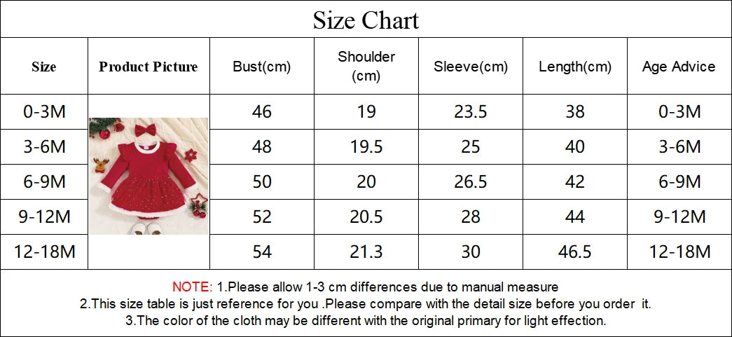 Cute Baby Girl Christmas Party Dress for Infants