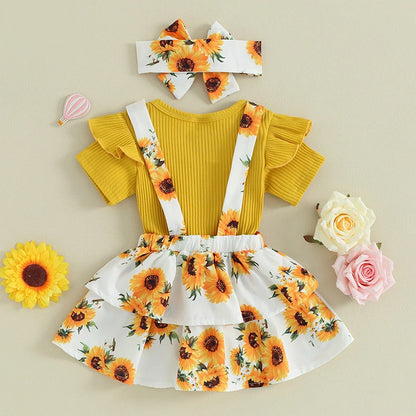 Sweet Baby Girl Summer Clothing Set 3Pcs