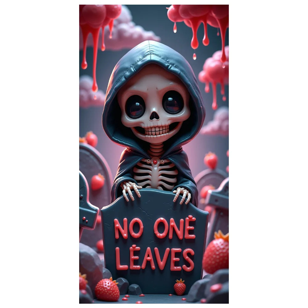 Halloween Door Banner – Scary Moon Night & Cemetery Scene