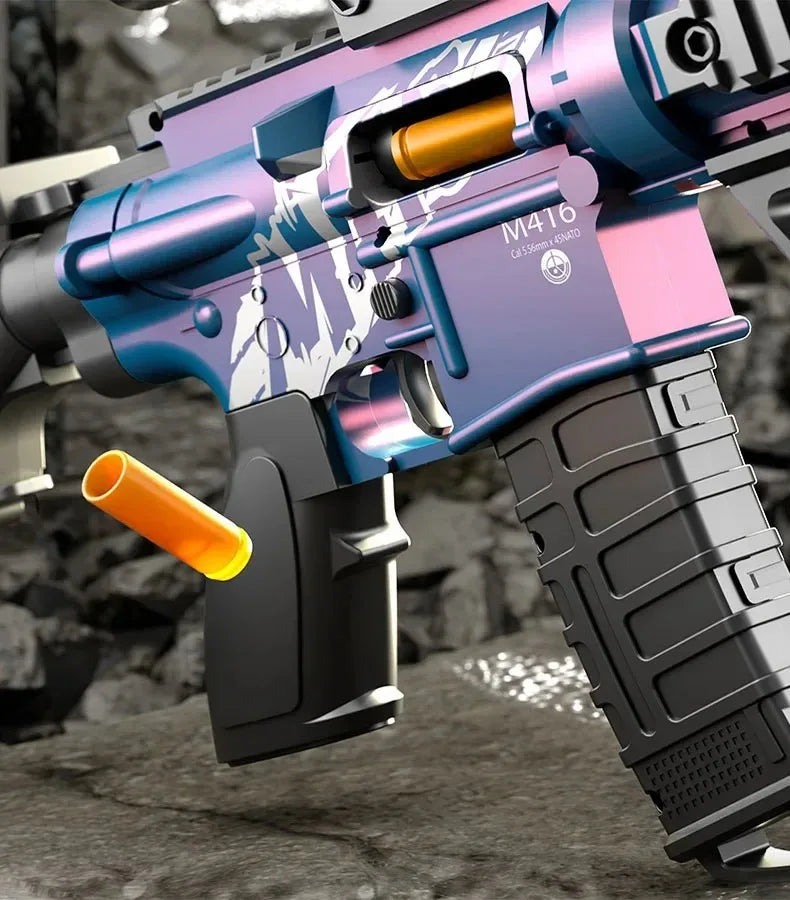Ultra Shoppings M416 toy gun with soft bullets, suction cups, manual loading, realistic assault rifle for children, boy's toy.