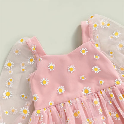 Baby Girl Long Sleeve Daisy Princess Dress