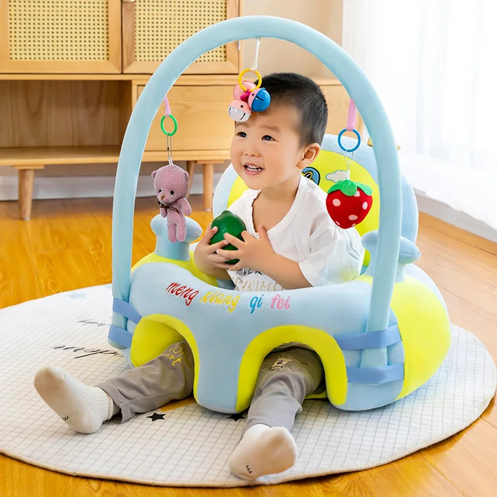 Baby Feeding Safety Seat - Soft Plush Cartoon Design, Comfortable Learning Sit Chair for Kids without cotton