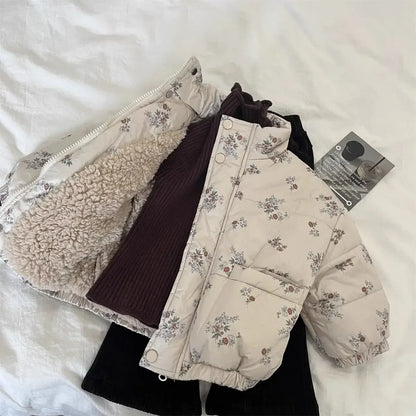 Winter Coat for Baby Girls – Thicken Floral Parka