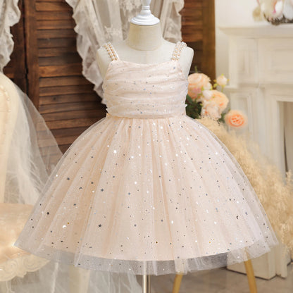 Girls Party Dress – Elegant Blue Sequin Gown