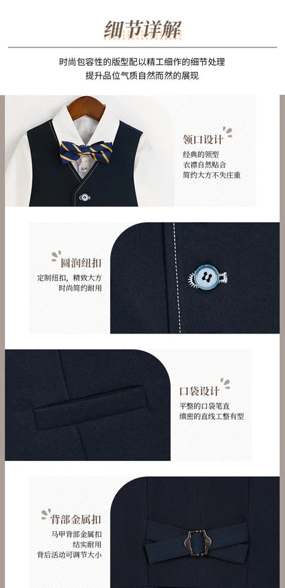 Boys’ Formal Suit Set – Spring/Summer Wedding Outfit (Ages 1–14)