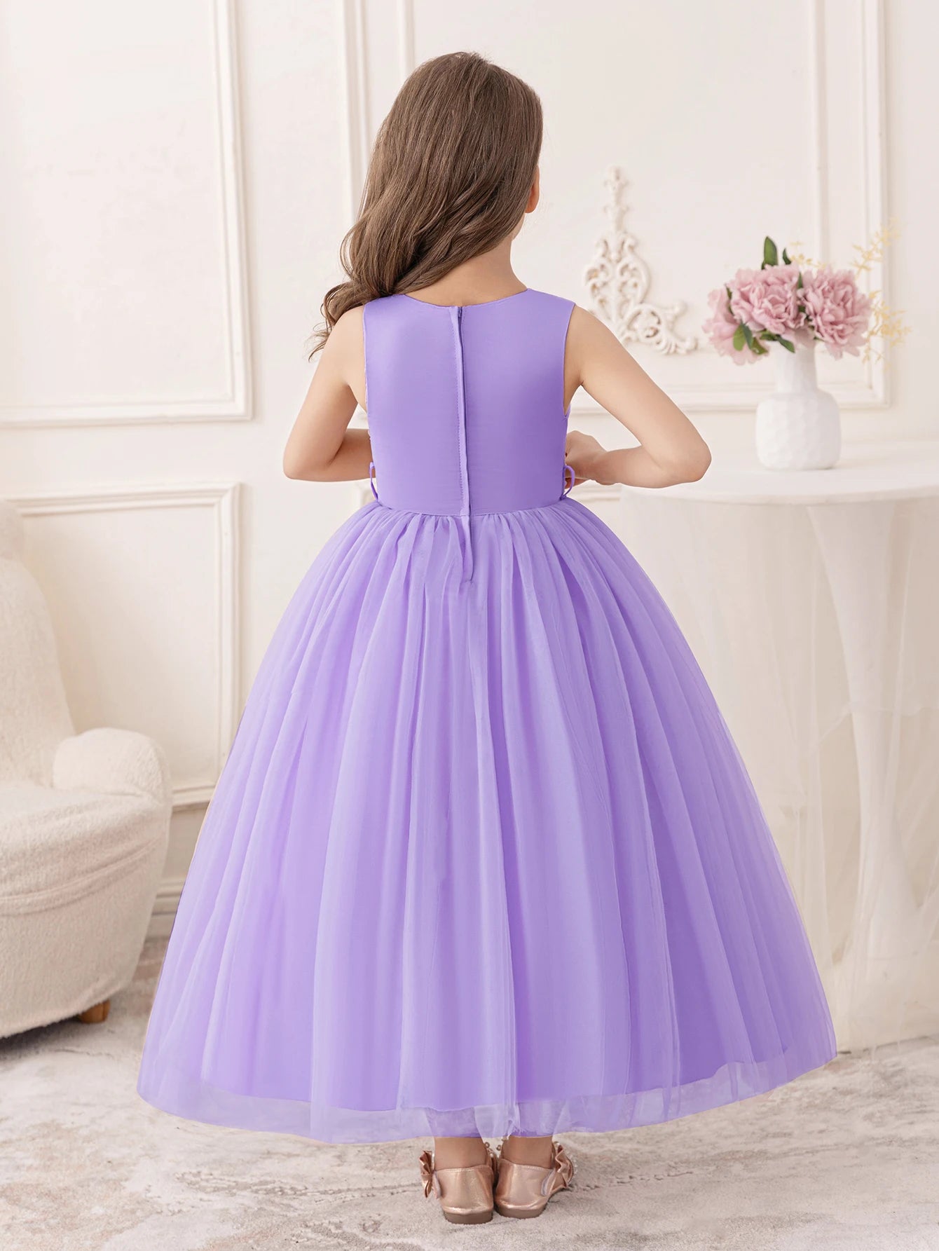 Purple Bridesmaid & Birthday Gown for Girls