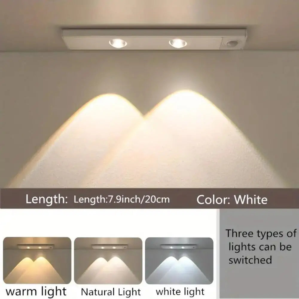 Wireless Motion Sensor LED Light: Ultra-Thin, USB Rechargeable, Indoor Use