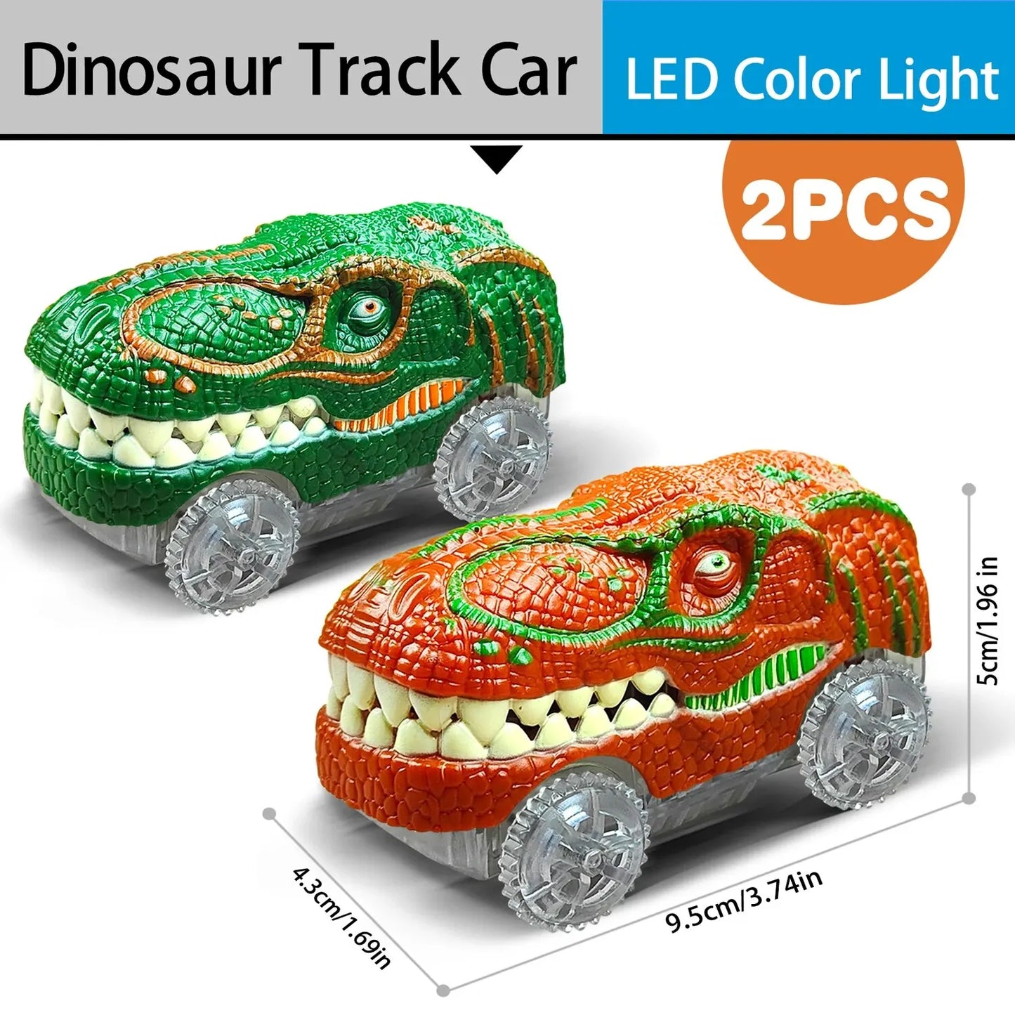 Magic Climbing Dinosaur Car Track Set – Flexible Race Track with Flashing Light Car!