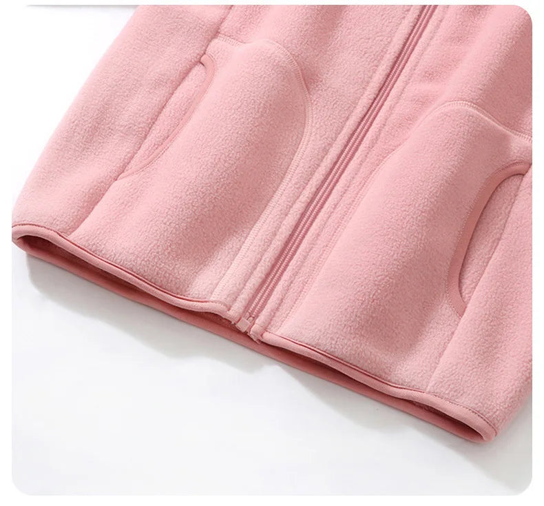 Warm Plush Velvet Jackets – Kids’ Hooded Winter Coat for Teens