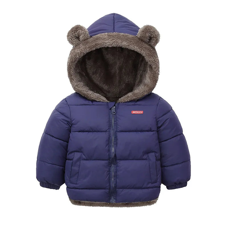 Warm Baby Coat – Padded Cotton Jacket with Hood (Unisex)