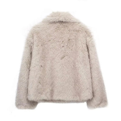 Chic Women's Cropped Faux Fur Jacket – Stylish, Cozy & Trendy