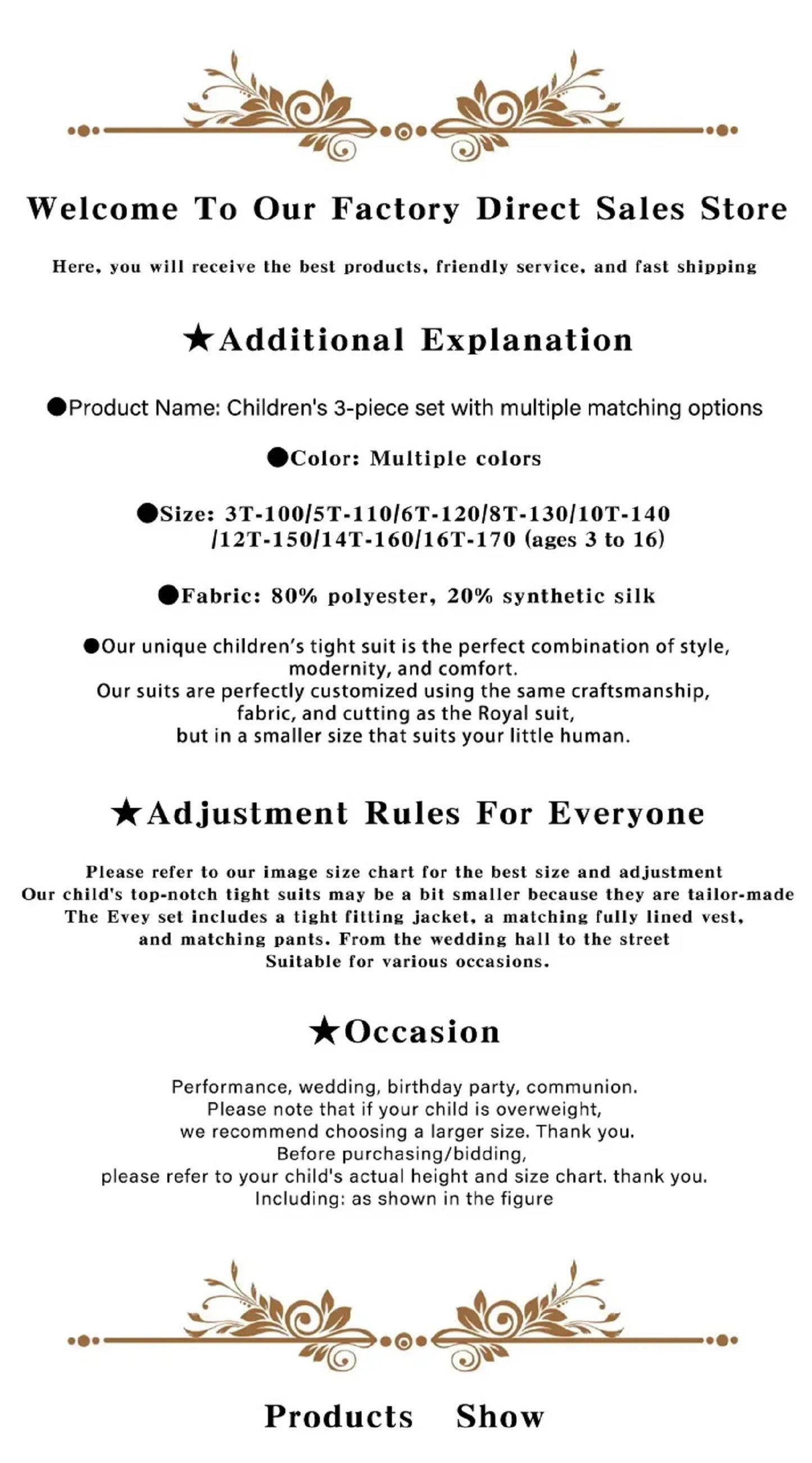 High-Quality Boys’ 3-Piece Tuxedo – Blazer, Vest & Trousers