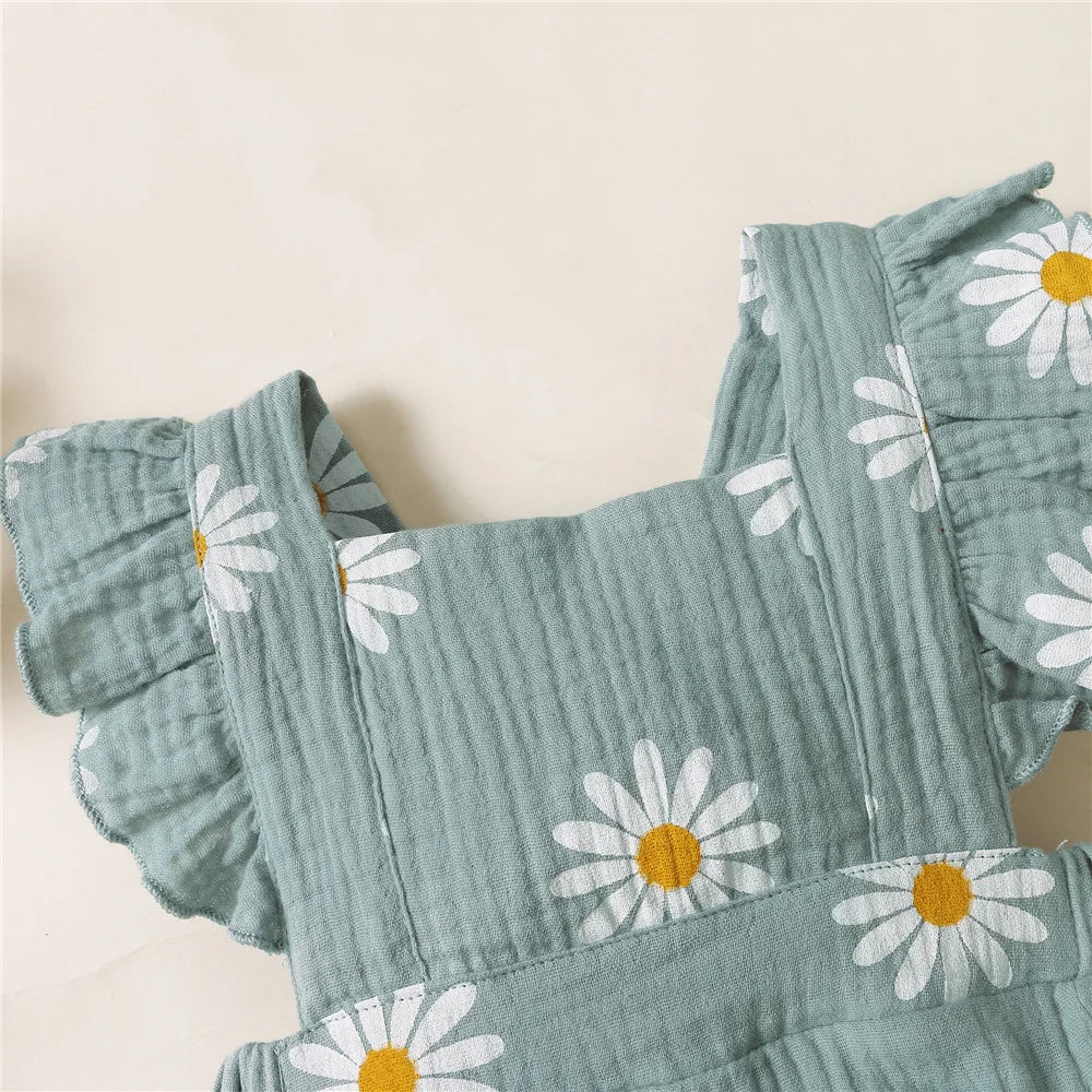 Cute Sunflower Baby Romper for Summer
