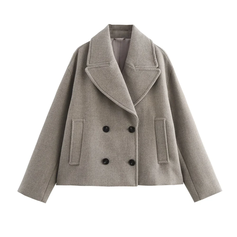 Casual Fall Coat for Women – Double Breasted