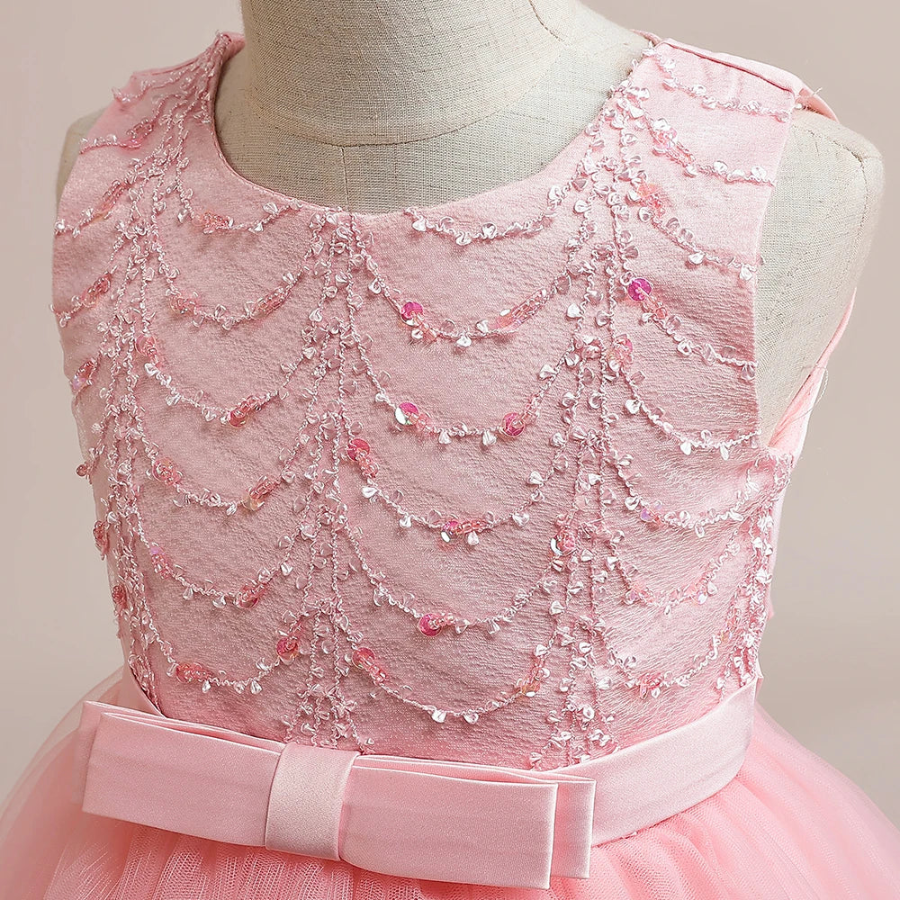 Flower Bow Kids’ Dress – Pageant & Party Wear