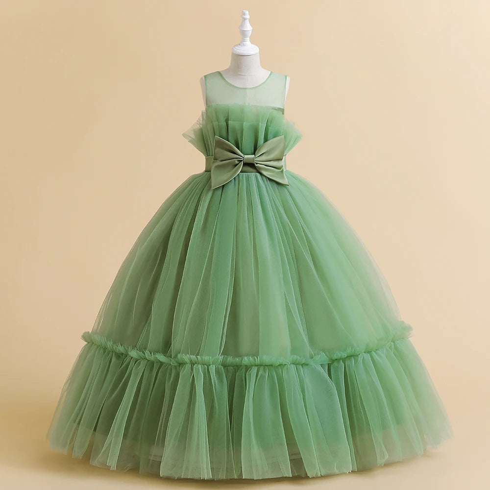 Girls Party Dress – White Tulle Wedding Gown