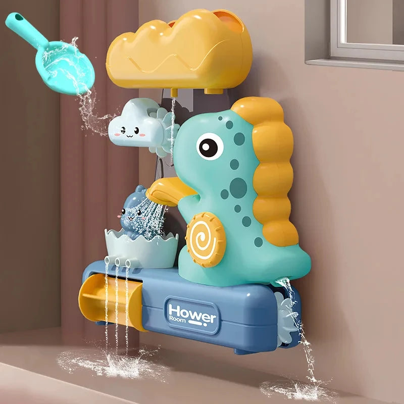 Cartoon Dinosaur Bath Toy – Spin & Spray Water Fun for Kids!