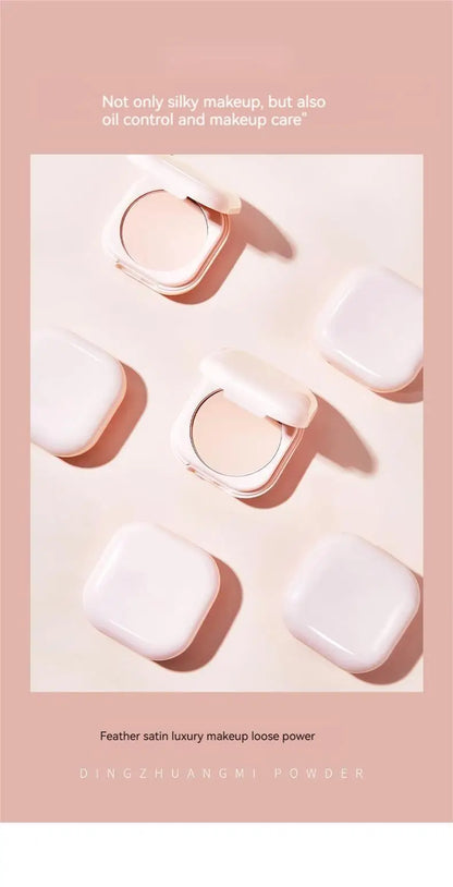 Brighten & Set: Portable Oil Control Makeup Powder with Mirror