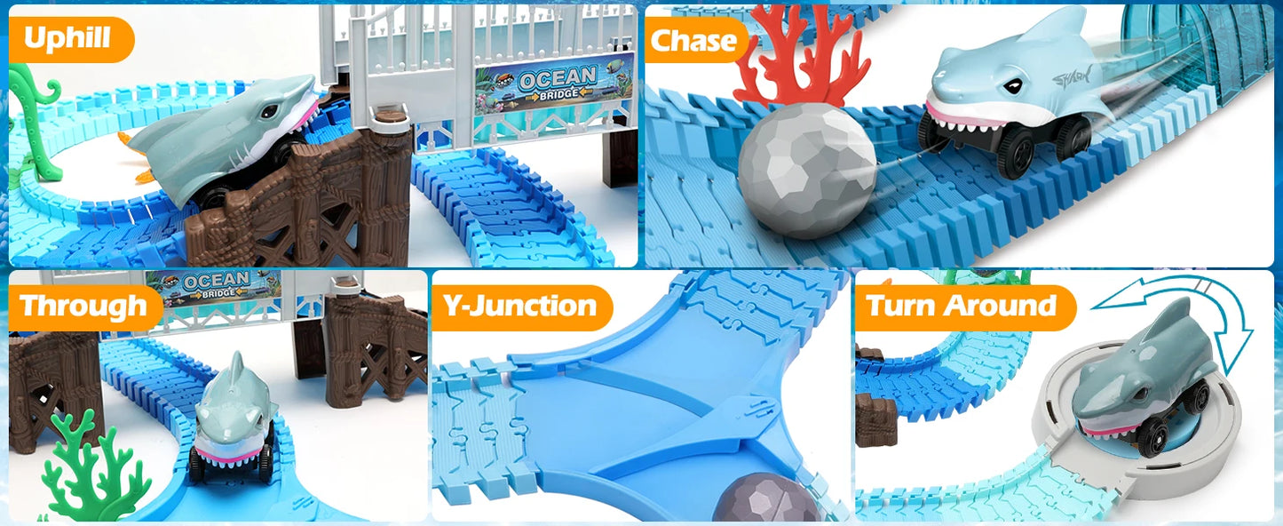 Kids’ Shark Race Car Track – Educational STEM Toy for Ages 3+