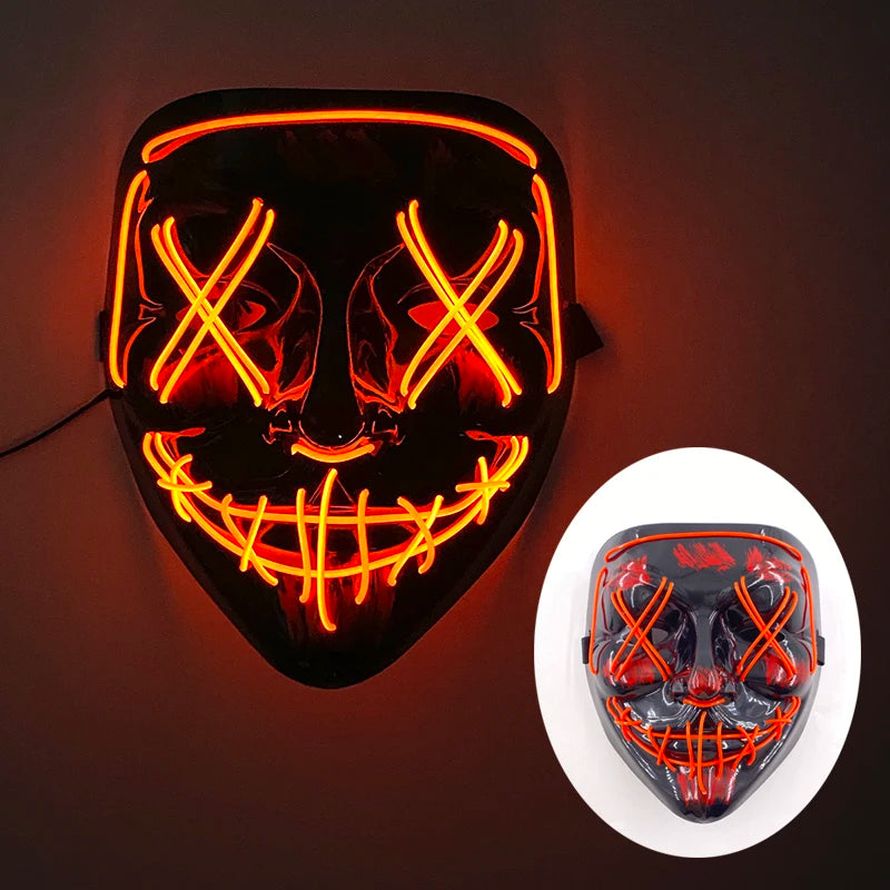 Halloween Light-Up Mask – Neon LED Marshmallow Headgear