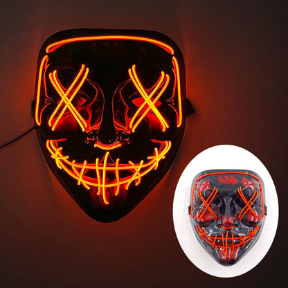 Halloween Light-Up Mask – Neon LED Marshmallow Headgear