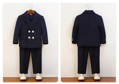 Elegant Boys’ Velvet Suit – British-Style Wedding & Party Outfit