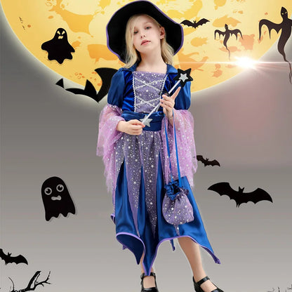 Girls Witch Dress Up Costume – Halloween Party Suit