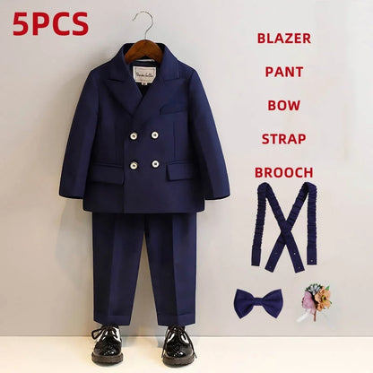 Boys’ Autumn Slim Fit Suit – Elegant Wedding Outfit Set (7–14Y)