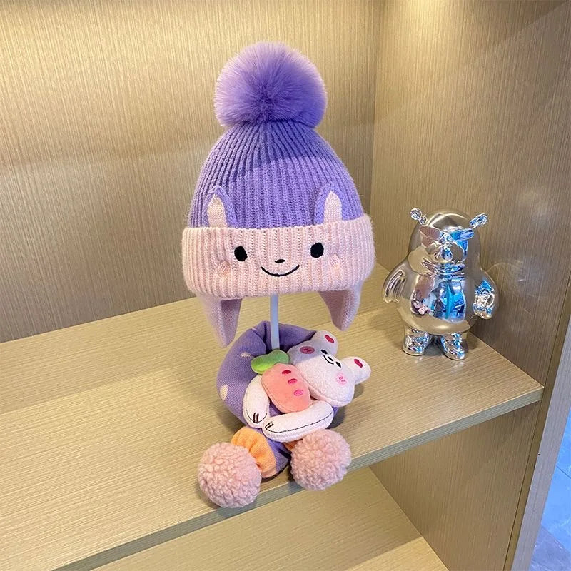 Children’s Cute Winter Hat with Matching Scarf