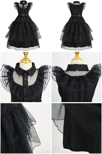 Girls' Wednesday Addams Costume: Spooky Elegance for Halloween & Beyond