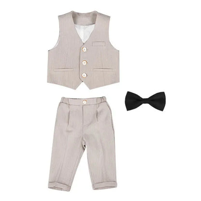 Boys’ Wedding Tuxedo Set – Formal Blazer, Pants & Bowtie Outfit